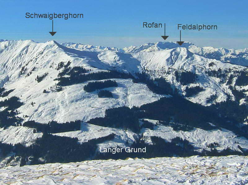 Blick vom Lodron auf Schwaigberghorn und Feldalphorn